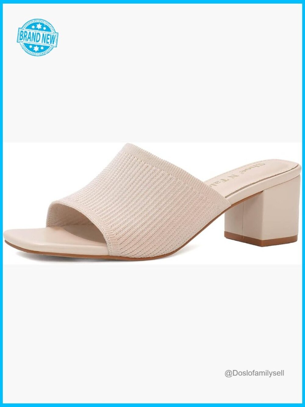 Chunky Block Low Heel Mules Square Open Toe Slip On Sandals Slide Fashion